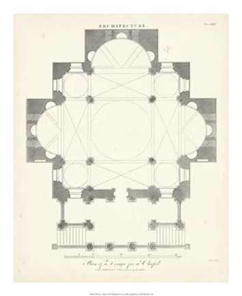 Framed Plan for a Chapel Print