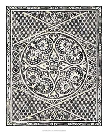 Framed Woodcut in Black II Print