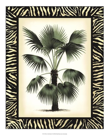 Framed Palm in Zebra Border II Print