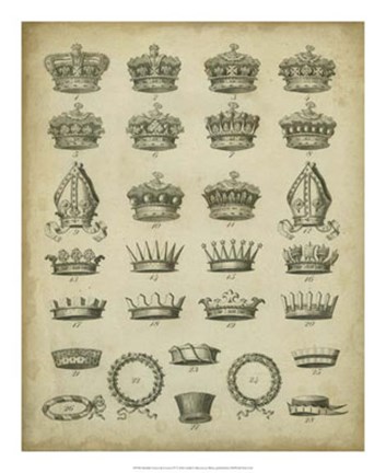 Framed Heraldic Crowns &amp; Coronets IV Print