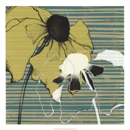 Framed Layered Poppies I Print