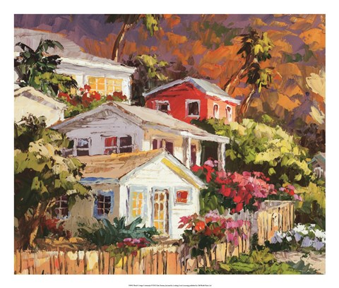 Framed Beach Cottage Community Print