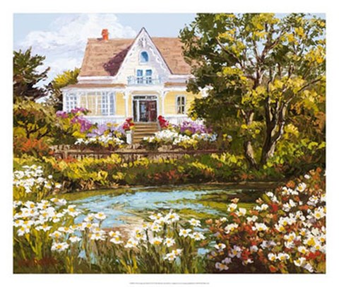 Framed Overlooking the Pond Print