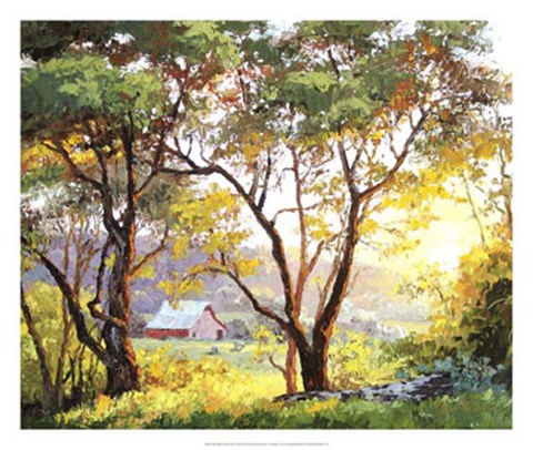 Framed Burnished Landscape Print