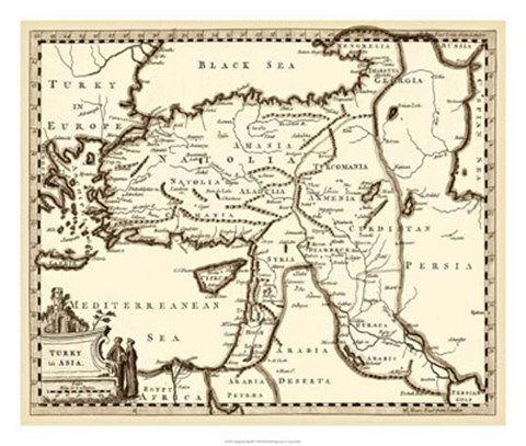 Framed Antiquarian Map III Print