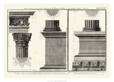 Framed Cornice Tempio di Vesta Print