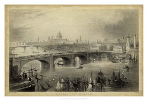 Framed General View of London Print