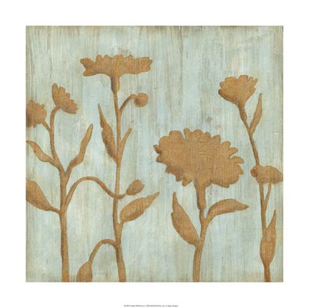 Framed Golden Wildflowers I Print