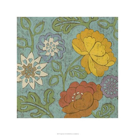 Framed Cottage Chintz I Print