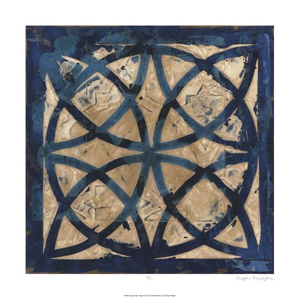 Framed Stained Glass Indigo IV Print