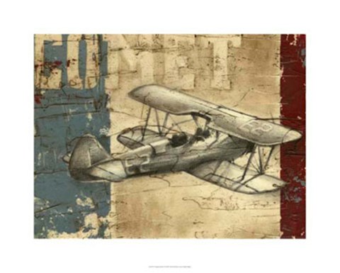 Framed Vintage Aircraft I Print