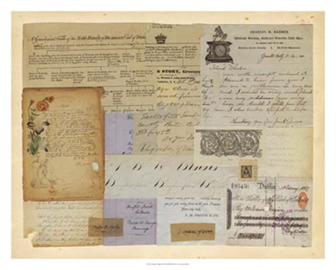 Framed Antique Collage II Print