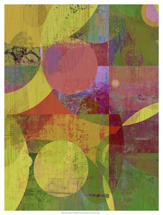 Framed Vibrant Ellipses I Print