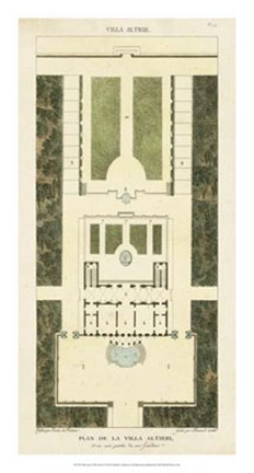 Framed Plan de la Villa Altieri Print