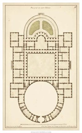 Framed Antique Garden Plan IV Print