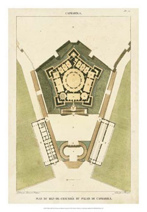 Framed Plan du Rez De Chaussee du Palais Print