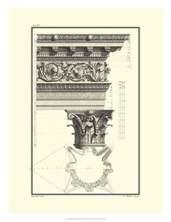 Framed B&amp;W Column and Cornice II Print