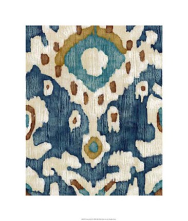 Framed Ocean Ikat II Print