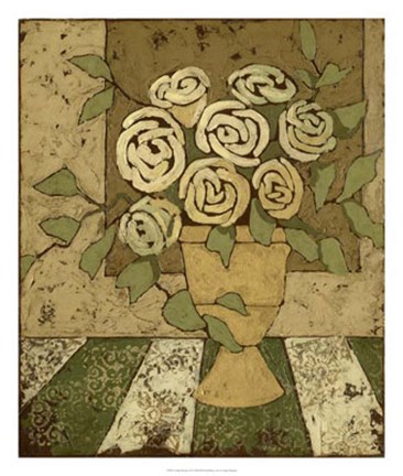 Framed Golden Bouquet II Print