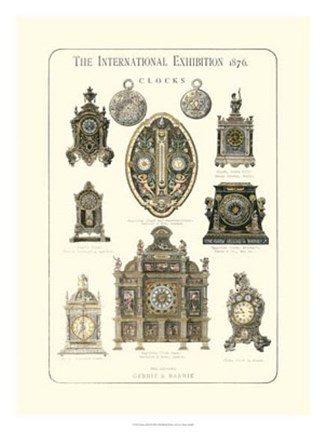 Framed Clocks 1876 Print