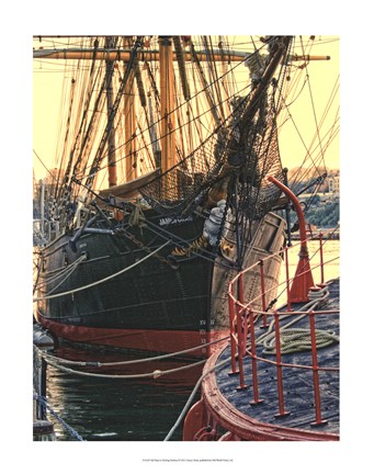 Framed Tall Ships in Darling Harbour Print