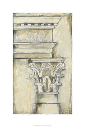 Framed Cornice Rendering I Print