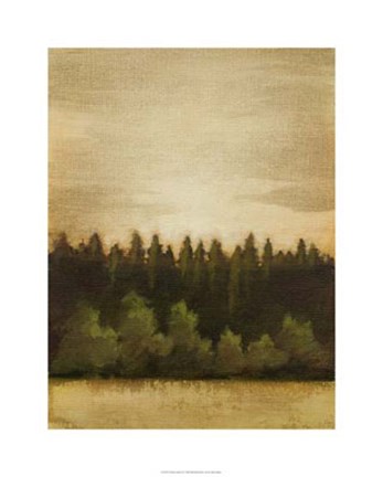 Framed Treeline Sunset II Print