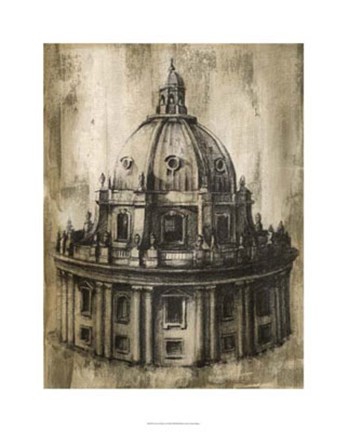 Framed Ancient Ruins I Print