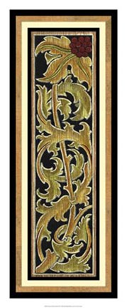 Framed Sienna Woodcut Panel II Print