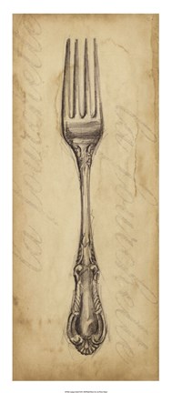 Framed Antique Fork Print