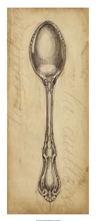 Framed Antique Spoon Print