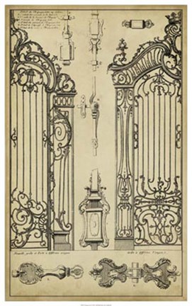 Framed Vintage Gate I Print