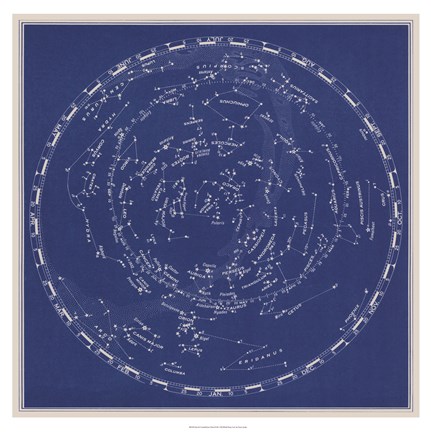 Framed Stars &amp; Constellations Chart Print