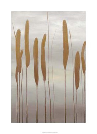 Framed Reeds and Leaves II Print