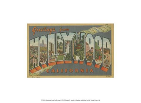 Framed Greetings from Hollywood Print