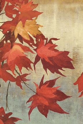 Framed Maple Leaves I Print