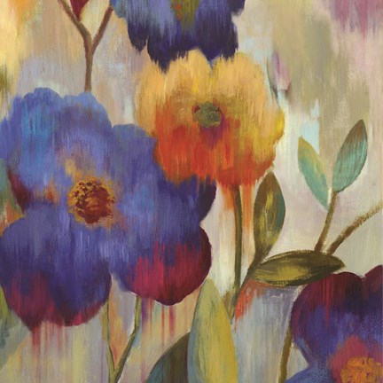 Framed Ikat Florals I Print