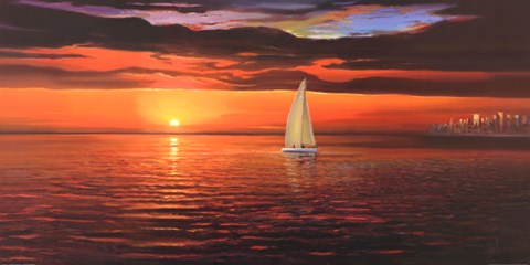 Framed Rosso tramonto Print