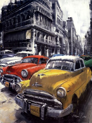 Framed Havana Vintage Classic Cars I Print