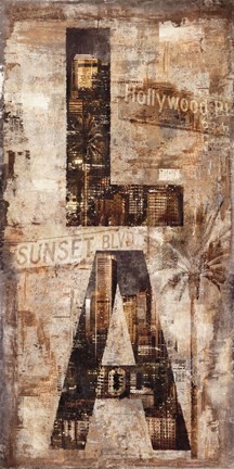 Framed LA Vertical Print