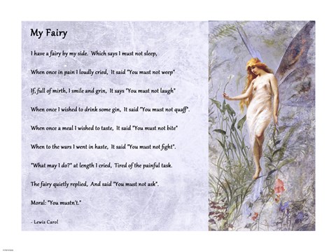 Framed My Fairy by Lewis Carroll - horizontal Print