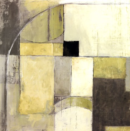 Framed Blues Before Sunrise Yellow and Grey Print