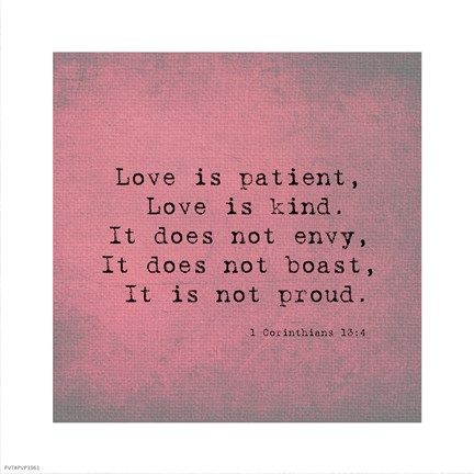 Framed 1 Corinthians 13:4 Print