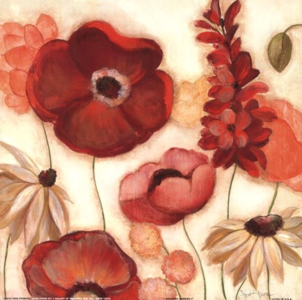 Framed Country Garden I Print