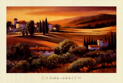Framed Afternoon Light in Tuscany Print