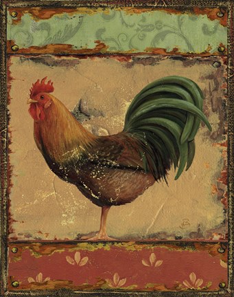 Framed Rooster Portraits II Print