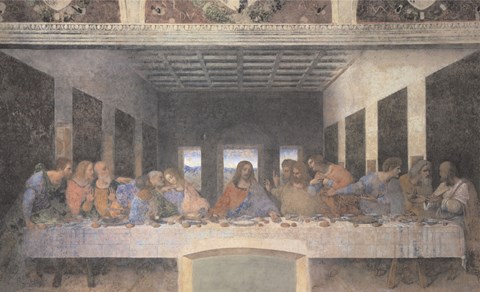 Framed Last Supper, 1498 (post-restoration) Print