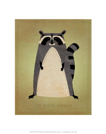 Framed Artful Raccoon Print