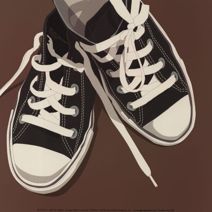 Framed Lowtops (black on brown) Print