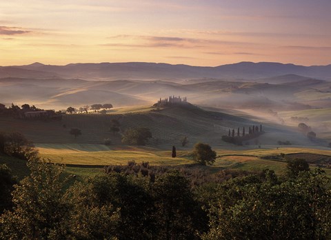 Framed Dawn Mist Rising Print